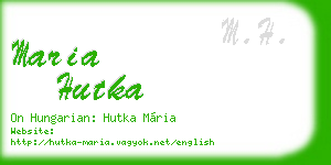 maria hutka business card